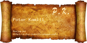 Potor Kamill névjegykártya